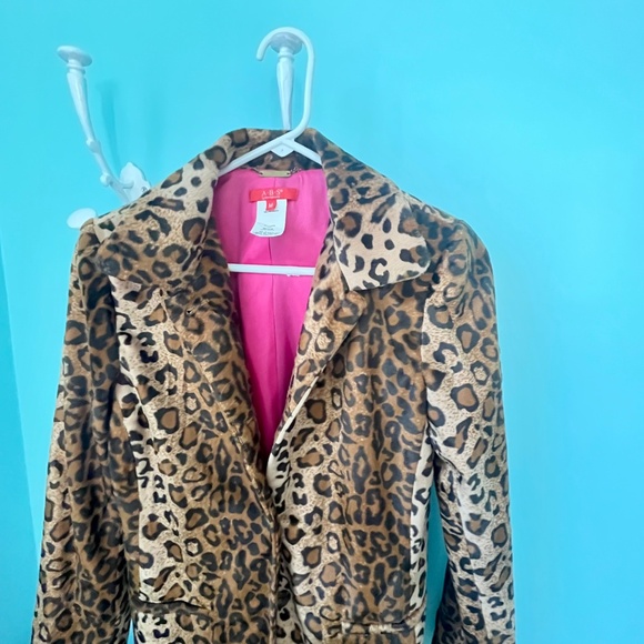 Vintage ABS Leopard Print Long Jacket/Coat - Picture 2 of 6